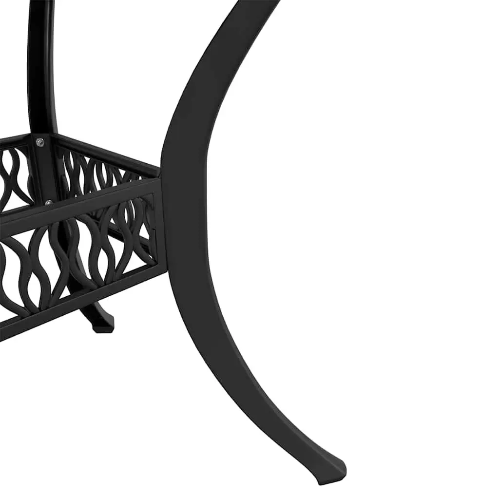 Garden Dining Set 5 Piece Black Outdoor Furniture Patio Table Chairs Backrest