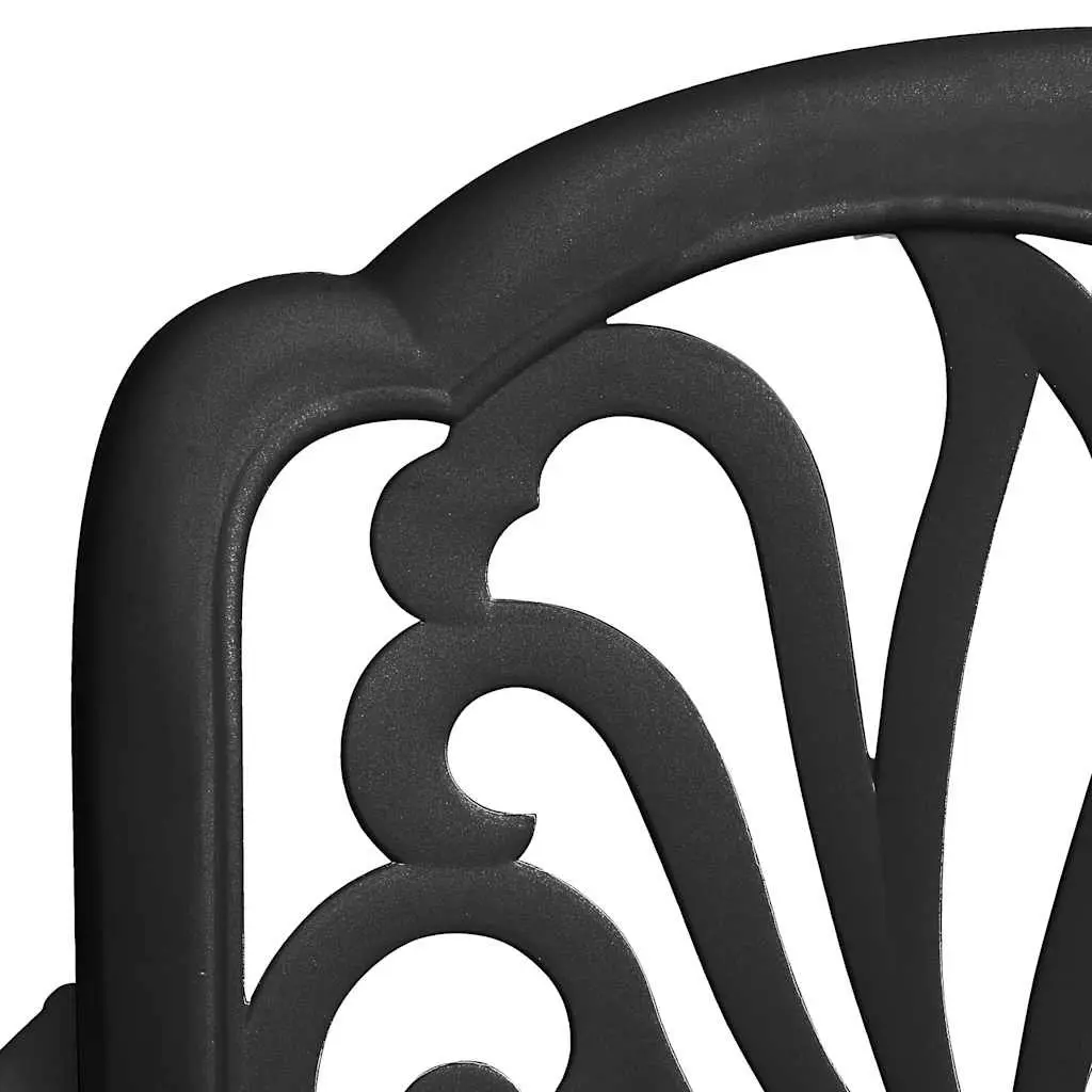 Garden Dining Set 5 Piece Black Outdoor Furniture Patio Table Chairs Backrest