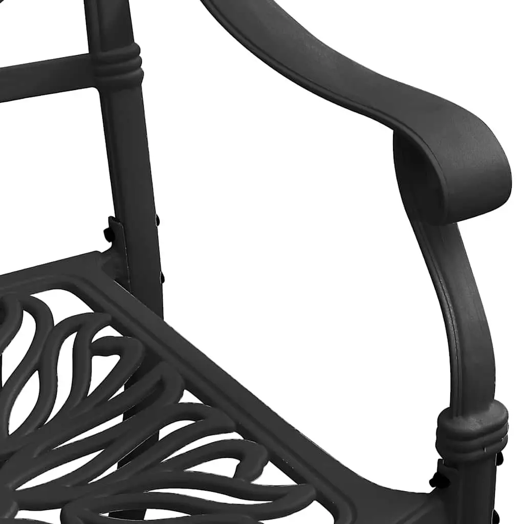 Garden Dining Set 5 Piece Black Outdoor Furniture Patio Table Chairs Backrest