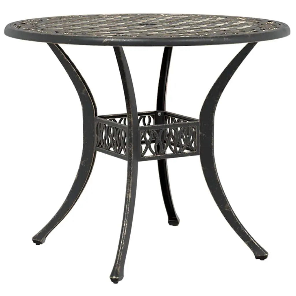 Garden Dining Set Brown 5 Piece Outdoor Patio Furniture Cast Aluminium Table