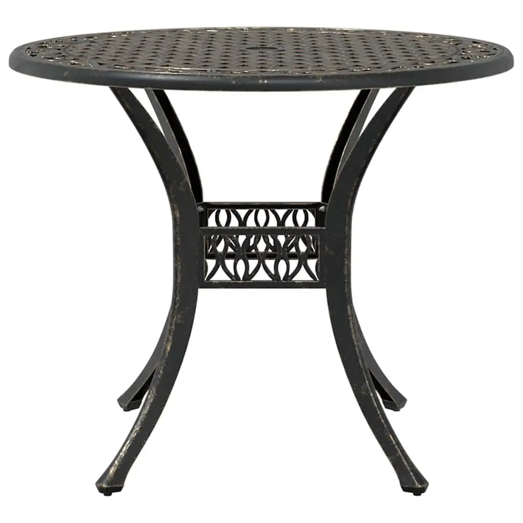 Garden Dining Set Brown 5 Piece Outdoor Patio Furniture Cast Aluminium Table