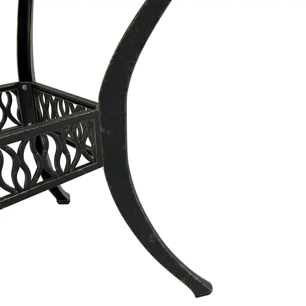 Garden Dining Set Brown 5 Piece Outdoor Patio Furniture Cast Aluminium Table