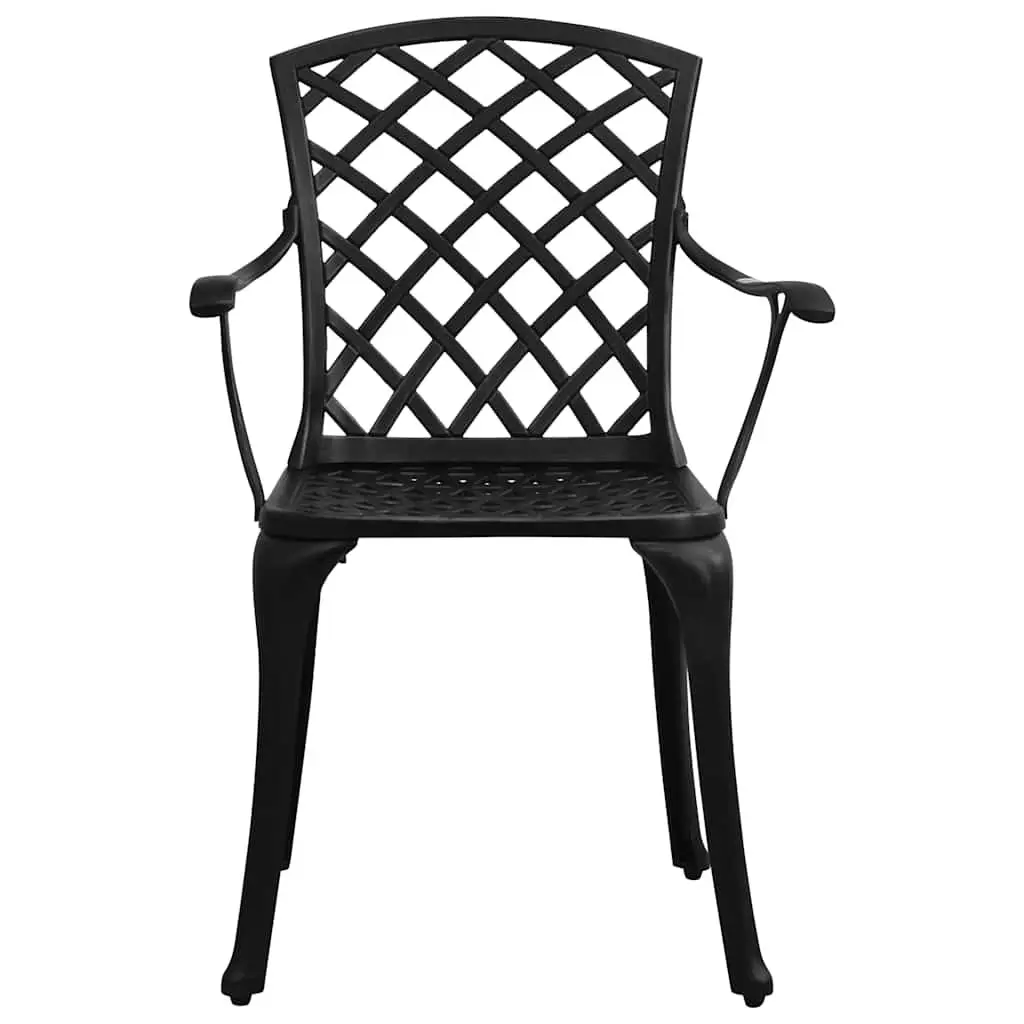 Outdoor Garden Dining Set 5 Piece Black Cast Aluminium Patio Table Chairs