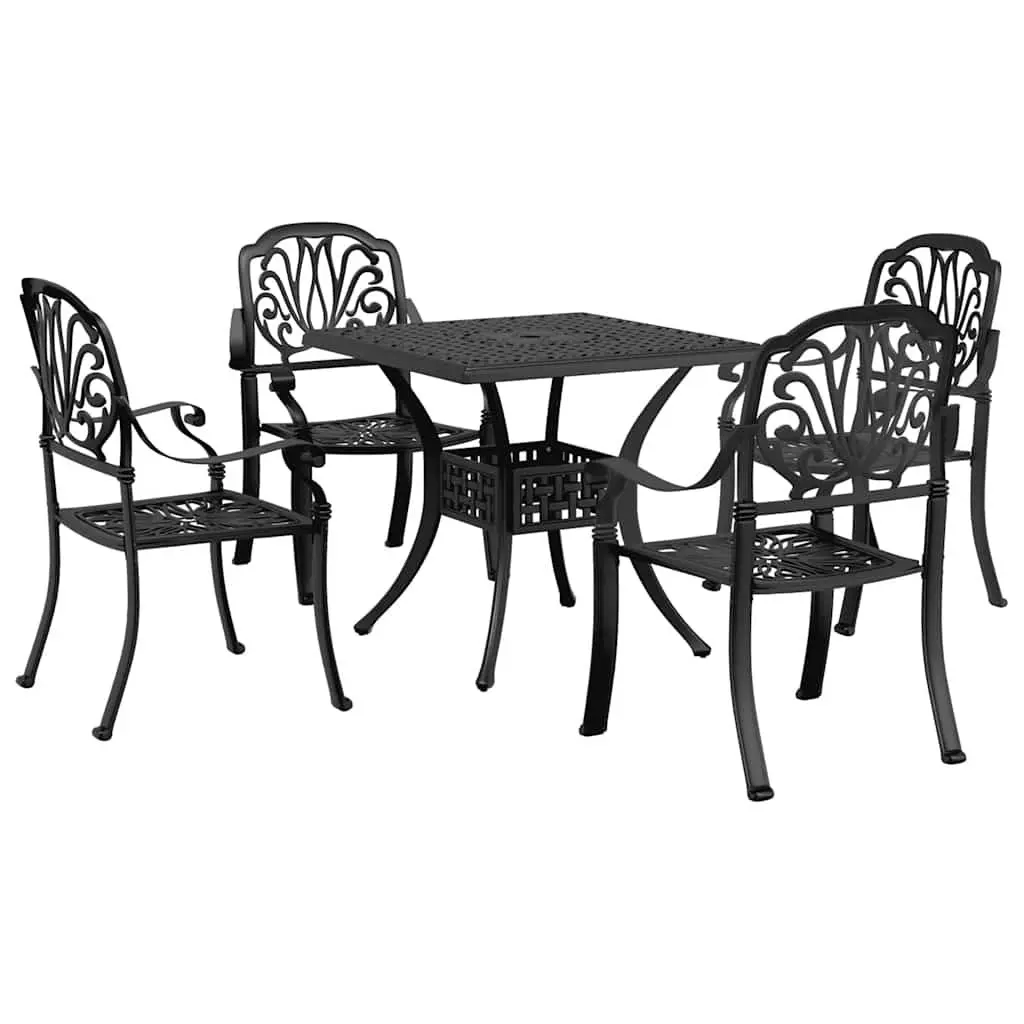 5-Piece Outdoor Dining Set with Aluminium Table and Chairs