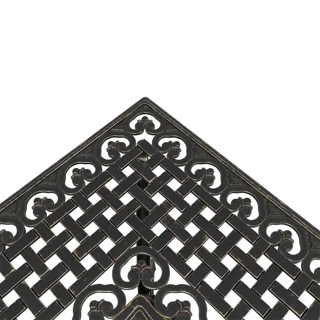 Garden Dining Set Brown 5 Piece Outdoor Patio Furniture Cast Aluminium High Backrest Ergonomic Armrests Umbrella Hole