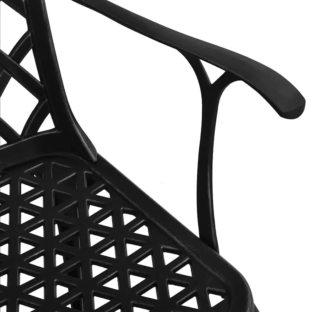 5 Piece Black Aluminium Garden Dining Set