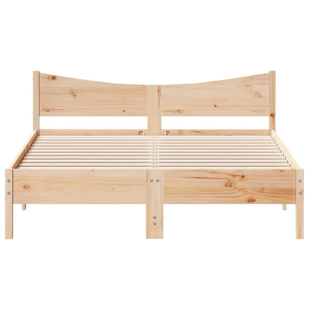 Bed Frame Brown 150x200 cm Solid Wood Pine Slatted Base