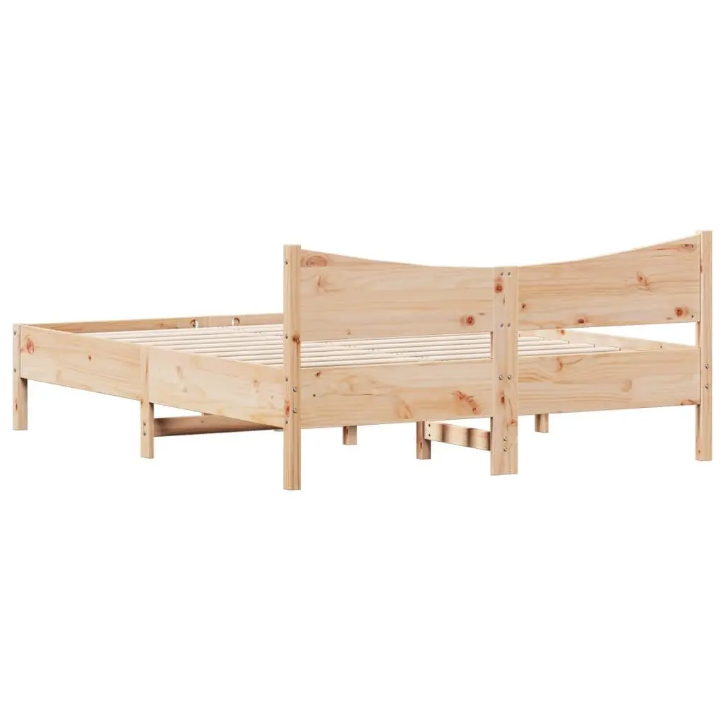 Bed Frame Brown 150x200 cm Solid Wood Pine Slatted Base