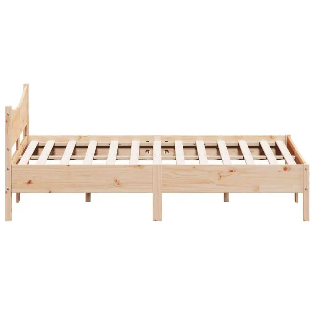 Bed Frame Brown 150x200 cm Solid Wood Pine Slatted Base