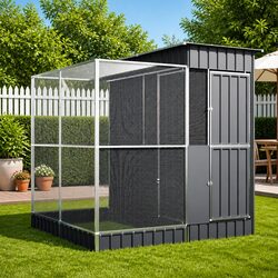 Friendly Aviary for Your Pets - Silver 209x203x216cm