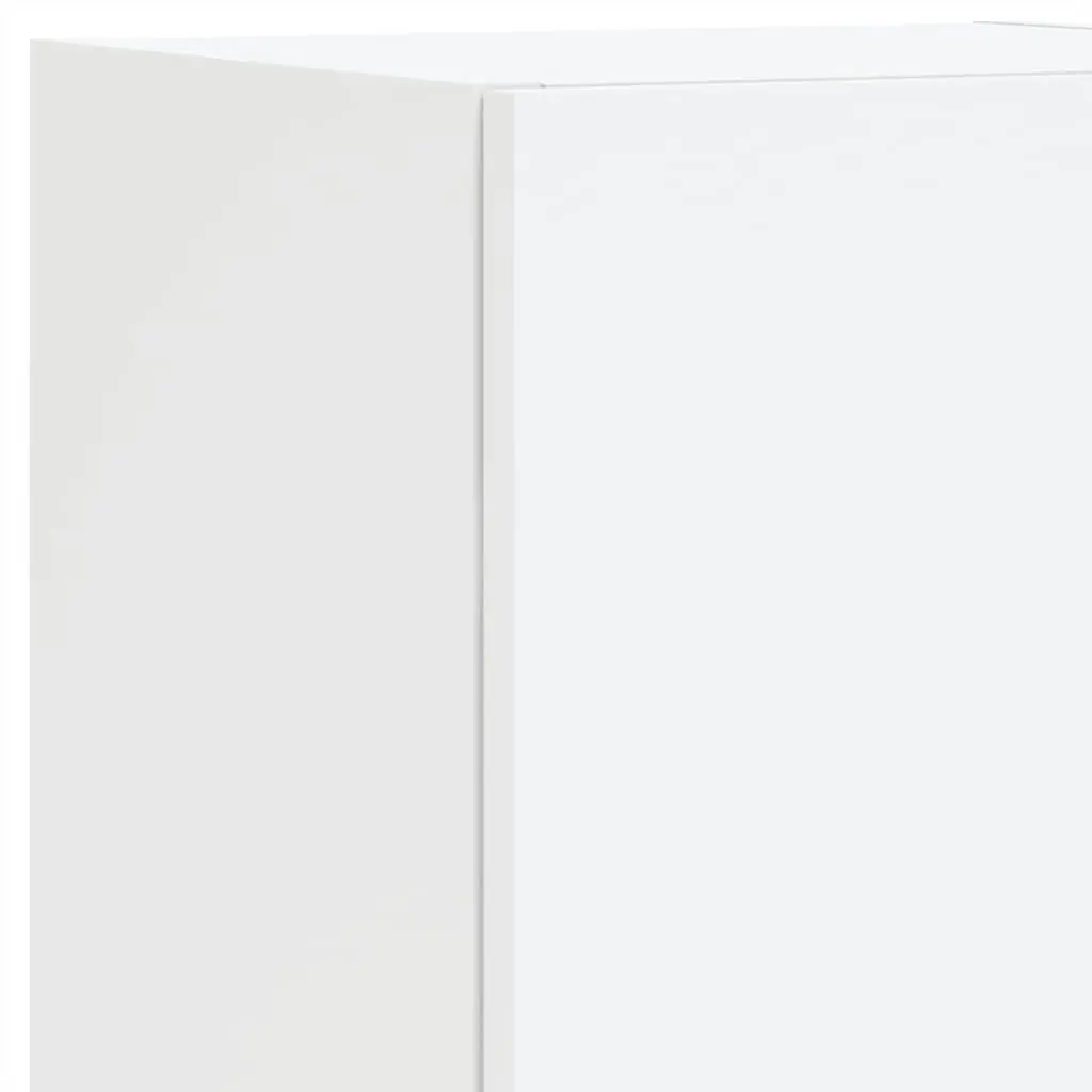 TV Wall Units 4 Piece Floating Wall Mounted Cabinet with RGB LED Lights White