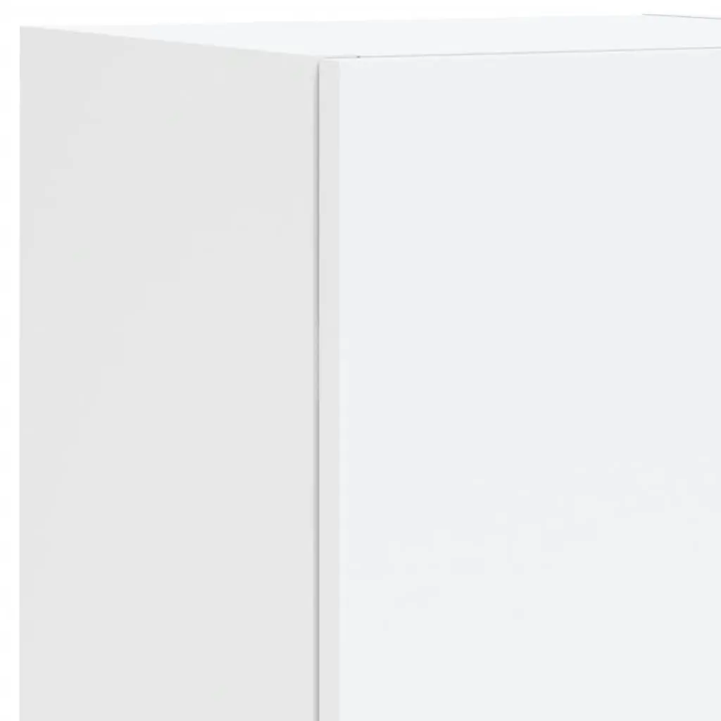 7 Piece White Floating TV Cabinet Set with Storage