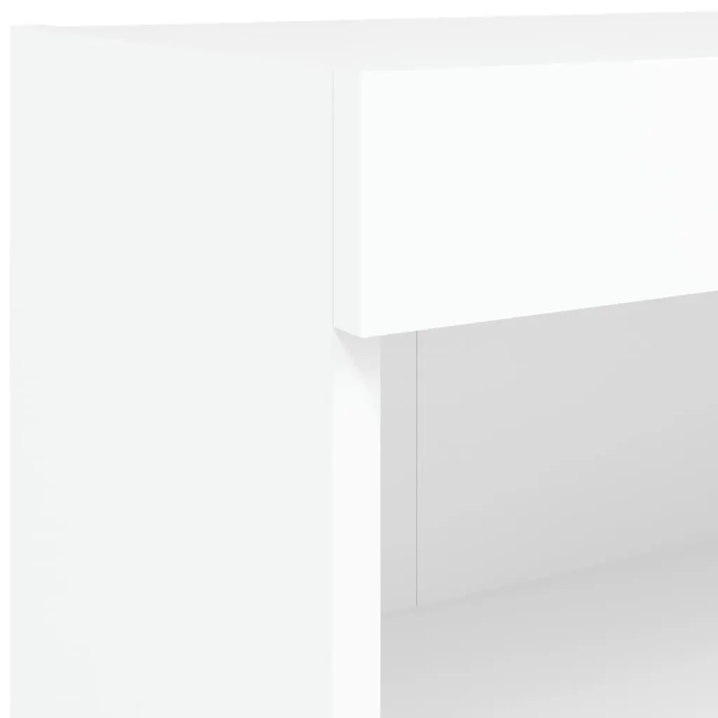 TV Wall Cabinet Set 6 Piece White with RGB LED Lights Storage Shelves