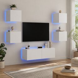 Concise and Stylish 5 Piece TV Cabinets with LED Lights