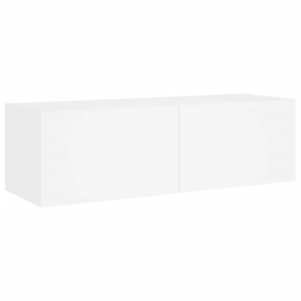 5 Piece TV Wall Cabinets with RGB LED Lights Living Room Storage White