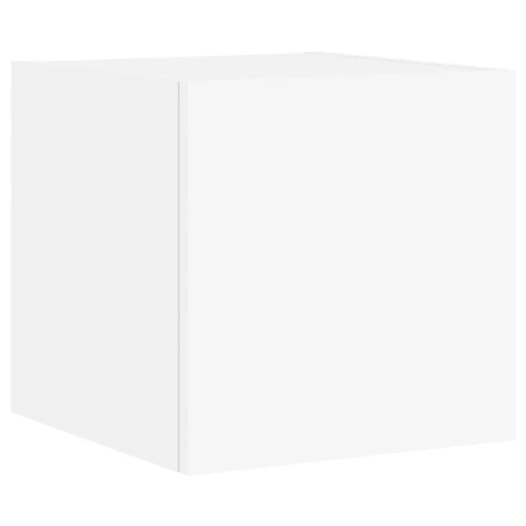 White TV Wall Cabinets with RGB LED Lighting