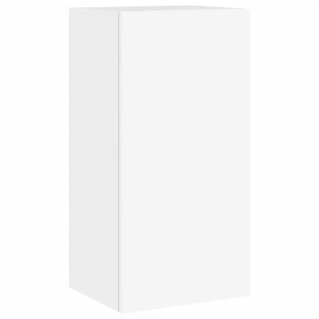 White TV Wall Cabinets with RGB LED Lighting