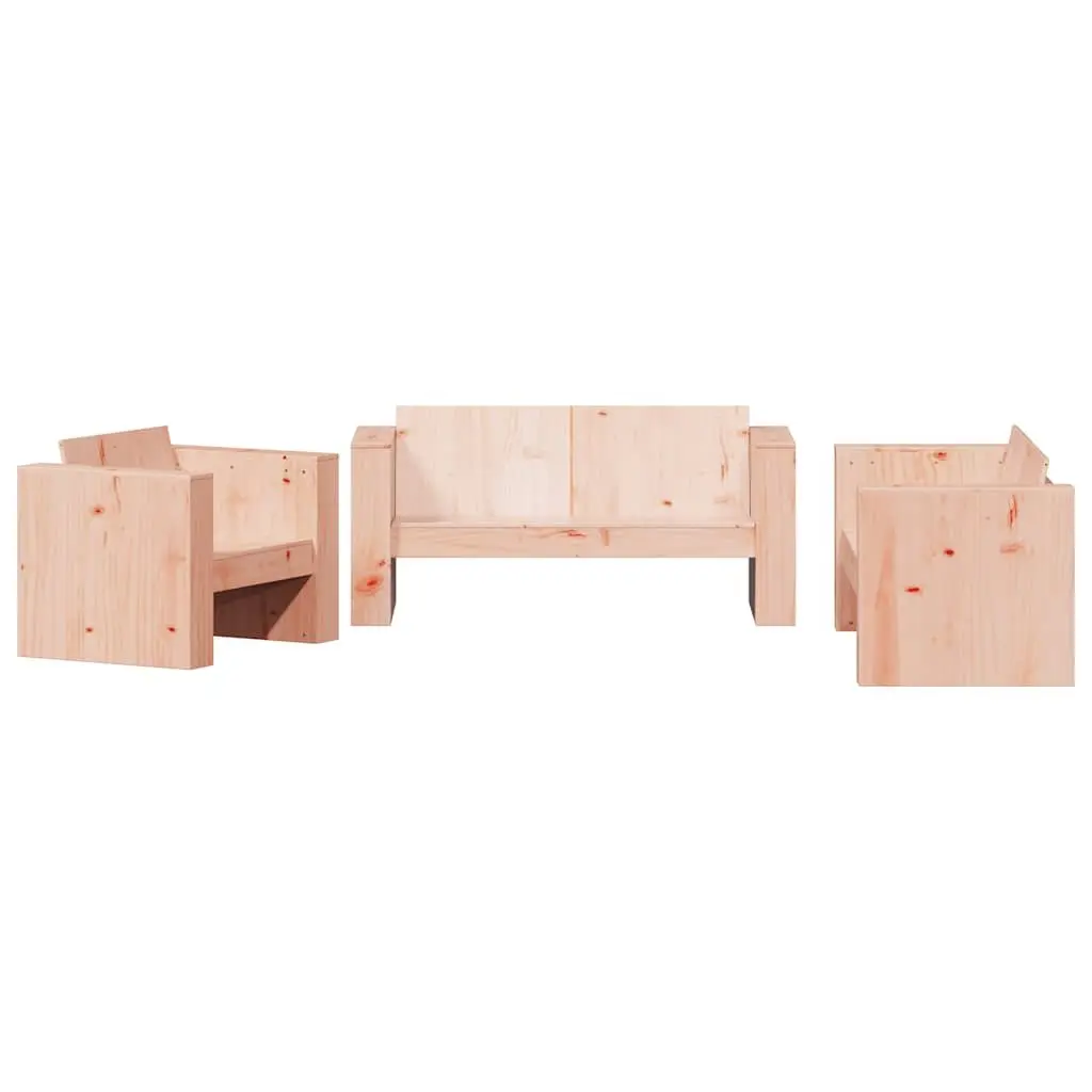 2 Piece Garden Lounge Set Brown Solid Wood Armrest Backrest