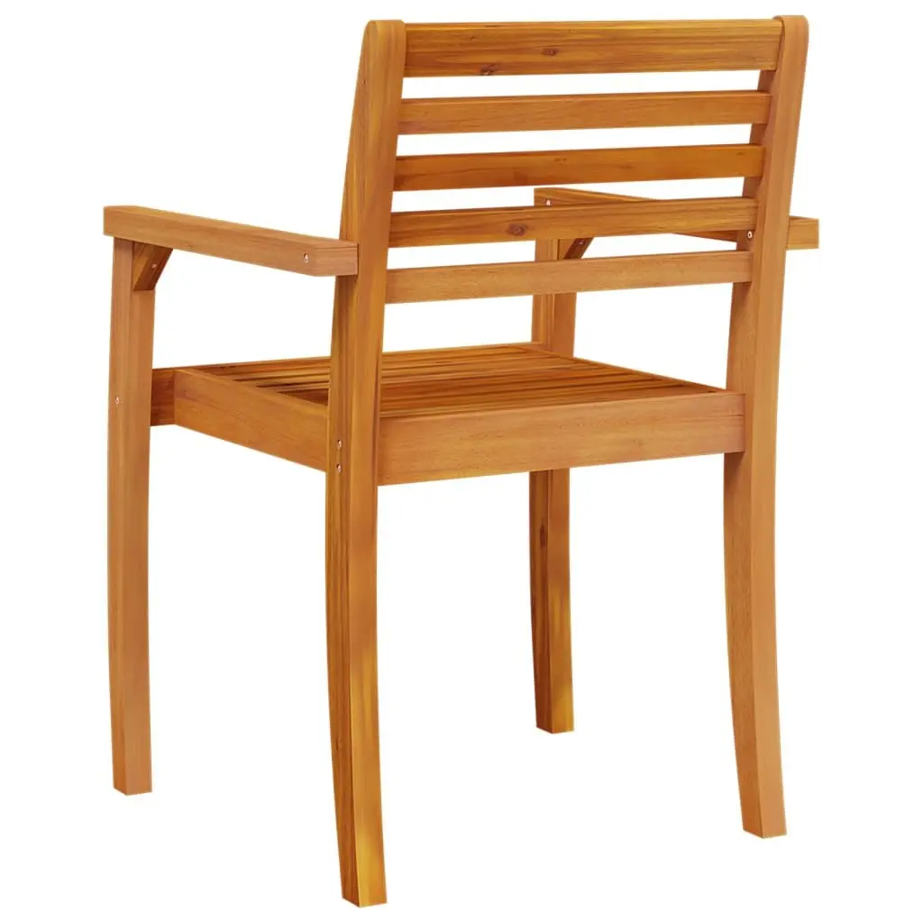 Outdoor Chairs Brown 8 Piece Wooden Armchair with Backrest