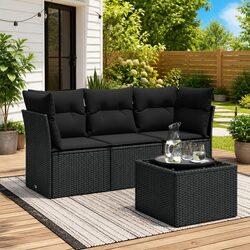 4 Piece Garden Sofa Set for Outdoor Enjoyment