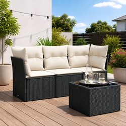 Concise 4 Piece Outdoor Sofa Set with Modular Design