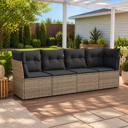 4-Piece Outdoor Sofa Set with Cushions - Compact & Stylish