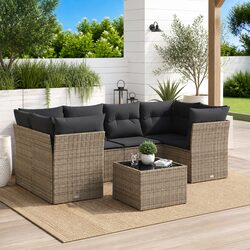 7-Piece Grey Outdoor Sofa Set: Stylish and Durable