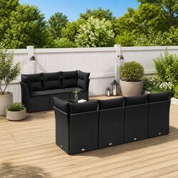 Stunning 8 Piece Black Outdoor Sofa Set for Your Patio