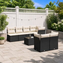 Concise 8-Piece Garden Sofa Set with Cushions