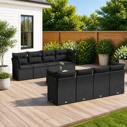 Compact and Elegant 9-Piece Garden Sofa Set