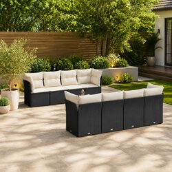 Compact 9-Piece Modular Outdoor Sofa Set