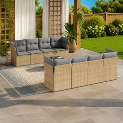 Compact and Comfy: 9-Piece Garden Sofa Set