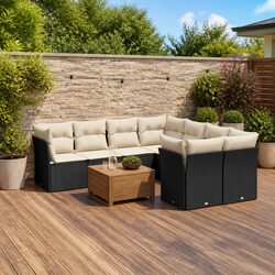 Simple 9 Piece Outdoor Furniture Set in Black