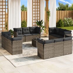 Concise 13 Piece Modular Sofa Set for Outdoors
