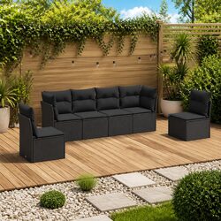 Compact and Stylish 6-Piece Outdoor Sofa Set for Patios