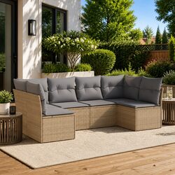 6-Piece Outdoor Sofa Set with Cushions