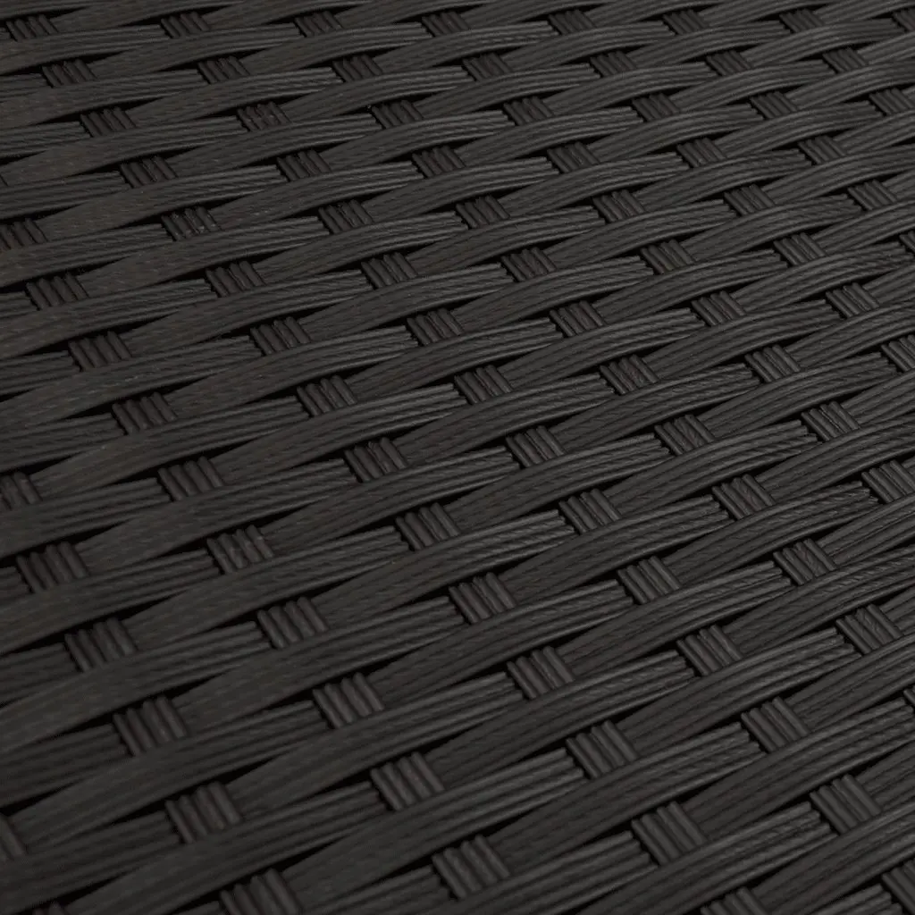 Garden Sofa Set Black 8 Piece Modular Outdoor Furniture with Thick Cushions and Tempered Glass Tabletop