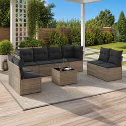 Compact and Modern 9-Piece Outdoor Sofa Set