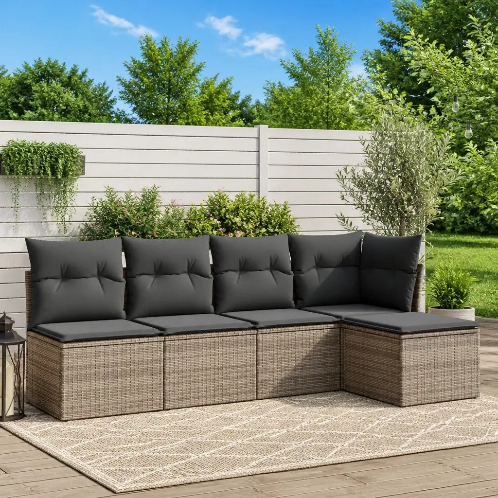 5-Piece Outdoor Garden Sofa Set in Grey