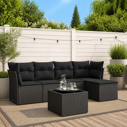 6 Piece Garden Sofa Set with Cushions