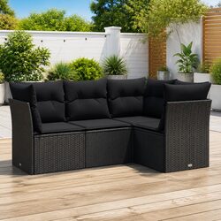 4 Piece Garden Sofa Set for Outdoors