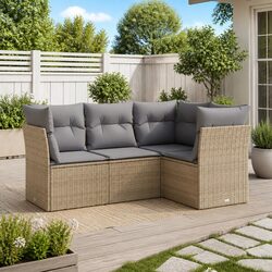 4-Piece Beige Outdoor Sofa Set