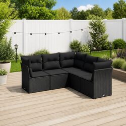Garden Sofa Set 5 Piece Outdoor Furniture Patio Sectional Lounge Black