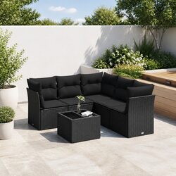 6 Piece Garden Sofa Set for Outdoors
