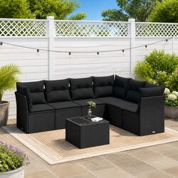 7 Piece Garden Sofa Set for Outdoor Enjoyment