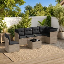 Concise and Durable: 7-Piece Outdoor Sofa Set