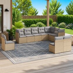 Stylish Modular Sofa Set - 10 Piece Outdoor Furniture