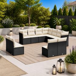 Compact 11 Piece Modular Garden Sofa Set for Patios