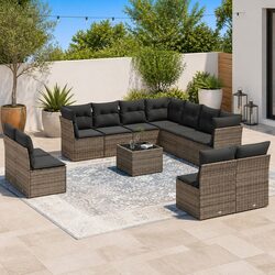 12 Piece Garden Sofa Set in Grey