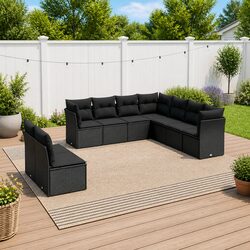 Compact Modular Garden Sofa Set: 9 Pieces for Your Patio